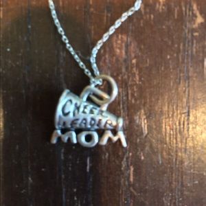 Sterling Silver Chain with Cheerleader Mom Charm